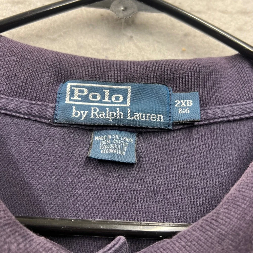 Polo Ralph Lauren Mens 2XB Big Navy Blue Short Sleeve Cotton Polo Shirt Red Pony